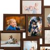 vidaXL Photo Frame Dark Brown MDF and Polystyrene For 10 Photos Modern