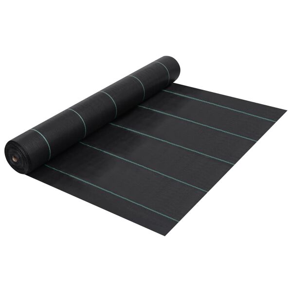 vidaXL Weed Membrane Black 100% Polypropylene UV-resistant materials
