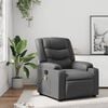 vidaXL Massage Recliner Chair Gray Faux leather, metal, plywood Large