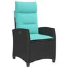 vidaXL Reclining Garden Chair Black PE rattan Standard Foldable