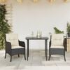 vidaXL Garden Dining Set Black, Cream white