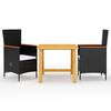 vidaXL Dining Set Black, natural wood tone