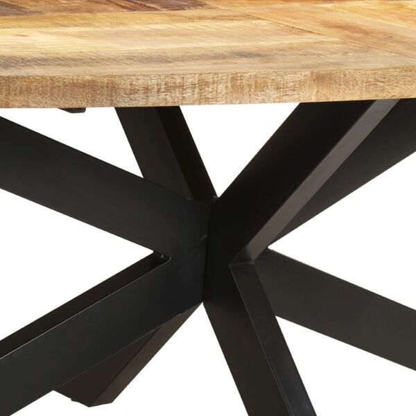 vidaXL Dining Table Mango wood finish with black legs