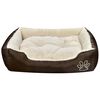 vidaXL Dog Bed Brown and Beige PU Coated Oxford Fabric, Faux Fur