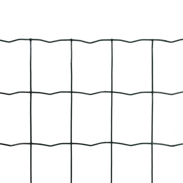 vidaXL Euro Fence Steel 82.0x5.6' Green
