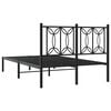 vidaXL Bed Frame Black Steel 47.2x78.7 in Bed Frame Rectangular