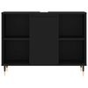 vidaXL Bathroom Furniture Set Black Engineered wood Tall