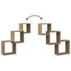 vidaXL Wall Cube Shelf Artisan Oak Engineered Wood 26.8x5.9x26.8 in