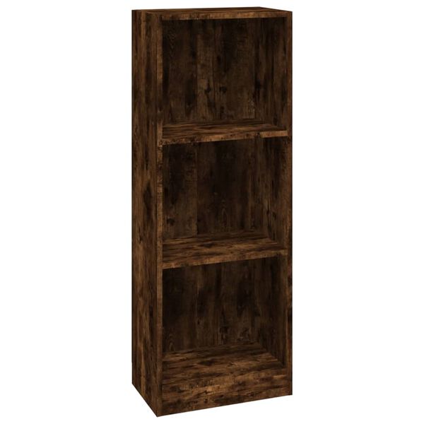 vidaXL Book Cabinet Smoked Oak Engineered Wood Tall Storage Cabinet