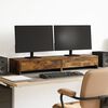 vidaXL Monitor Stand with Drawers Smoked Oak 39.4x10.6x5.9" Engineered Wood