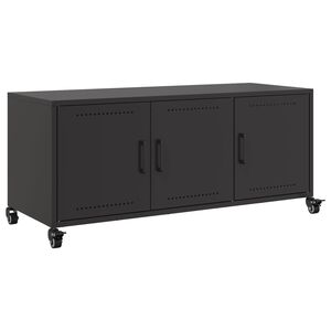 vidaXL TV Cabinet Black Cold-rolled steel Medium TV Cabinet