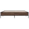 vidaXL Bed Frame Brown Oak Engineered Wood, Steel 79.9 x 79.9 in Durable