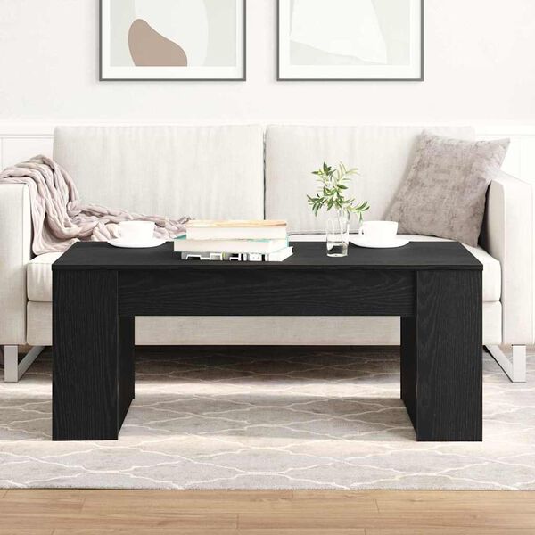vidaXL Coffee Table Black Oak 40.16 x 21.65 x 16.54 in Engineered Wood