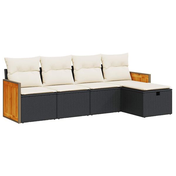 vidaXL Garden Sofa Set Black