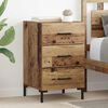 vidaXL Bedside Cabinet with Drawer Old Wood 15.75 x 15.75 x 25.98 in