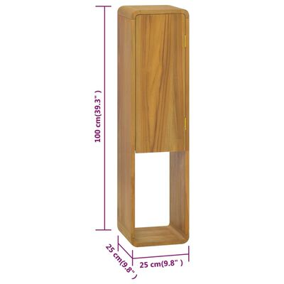 vidaXL Wall-mounted Bathroom Cabinet 9.8"x9.8"x39.4" Solid Wood Teak