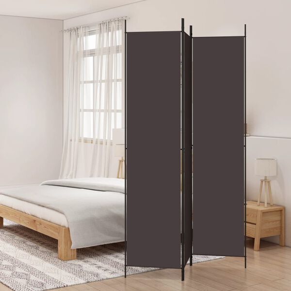 vidaXL 3-Panel Room Divider Brown 59.1"x86.6" Fabric