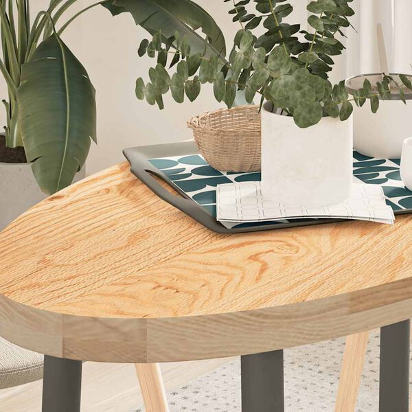 vidaXL Table Top Solid oak wood 39.4 x 19.7 in Durable Table Top Oval