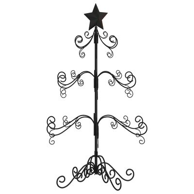 vidaXL Metal Christmas Tree for Decoration Black 35.4"