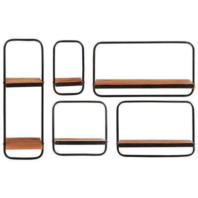 Composite image showing multiple modular shelves in different shapes and sizes, including tall narrow and wide rectangular units.