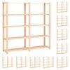 vidaXL 5-Tier Storage Racks 10 pcs 66.9"x15"x66.9" Solid Pinewood 1102.3 lb