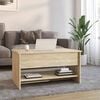 vidaXL Coffee Table Sonoma Oak Engineered Wood Adjustable Armrests