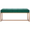 vidaXL Bench Dark Green Velvet, Metal, Engineered Wood Medium Bench