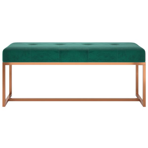 vidaXL Bench Dark Green Velvet, Metal, Engineered Wood Medium Bench