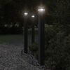 vidaXL Outdoor Floor Lamp Set of 3 Black