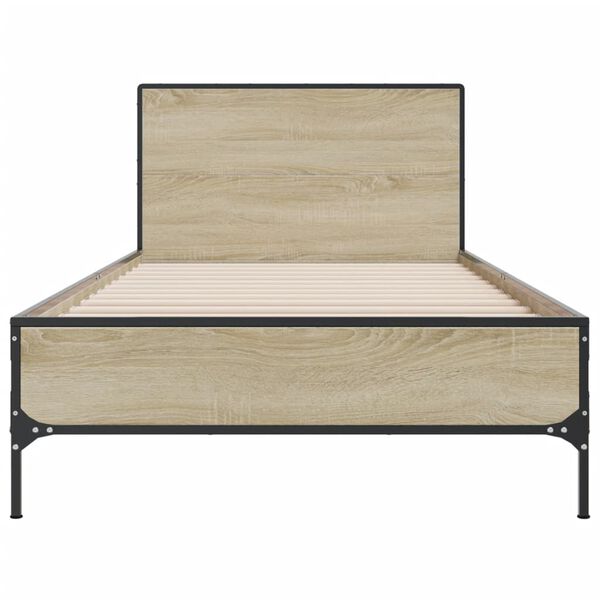 vidaXL Bed Frame Sonoma Oak Engineered wood Single Durable Bed Frame