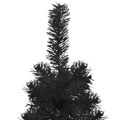 vidaXL Slim Artificial Half Christmas Tree with Stand Black 8 ft