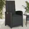 vidaXL Reclining Patio Chair with Footrest Black Poly Rattan