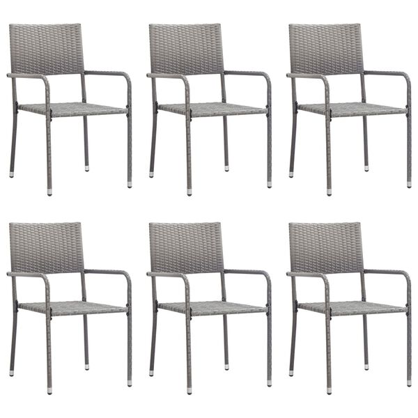 vidaXL Dining Set Grey Solid Acacia wood Standard Stackable Dining Set