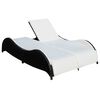 vidaXL Sun Loungers Black PE rattan Large Adjustable Armrests