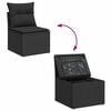 vidaXL Garden Sofa Set Black PE rattan Large Adjustable Armrests