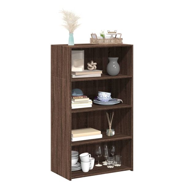 vidaXL Highboard Brown Oak Engineered wood 27.6 x 16.1 x 48.8 in Storage