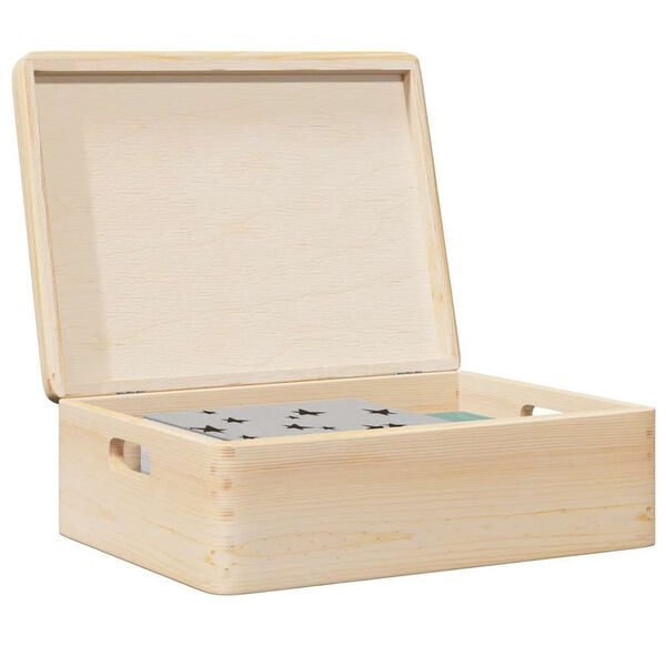 vidaXL Wooden Box Natural Solid pine wood (unfinished) Medium Durable