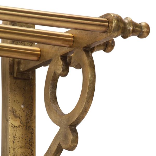 vidaXL Luggage Rack Brass Aluminium Medium Adjustable Armrests