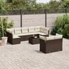 vidaXL Garden Sofa Set Brown, Cream white PE rattan Large Modular