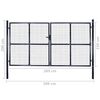 vidaXL Mesh Garden Gate Galvanised Steel 118.1x59.1" Grey