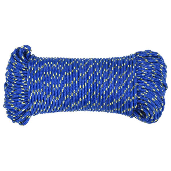 vidaXL Boat Rope Blue 0.12 " 164.0 ' Polypropylene