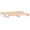 vidaXL Day Bed Natural Wood Solid Pine Wood Double