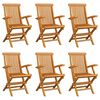 vidaXL Garden Chair Set of 6 Teak Solid teak wood Standard Foldable