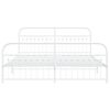 vidaXL Bed Frame White Steel Full Bed Frame Rectangular Traditional