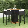 vidaXL Garden Bar Set Black, Cream White PE rattan, steel, solid acacia wood