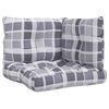 vidaXL Pallet Cushion Set of 3 Grey Check Pattern Polyester Standard