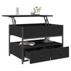 vidaXL Coffee Table Black Engineered wood, metal Medium Adjustable Feet