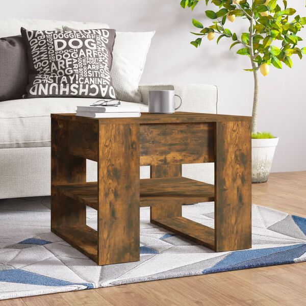 vidaXL Coffee Table Smoked Oak Engineered Wood Medium Coffee Table