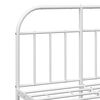 vidaXL Bed Frame White Powder-Coated Steel Full Bed Frame Rectangular