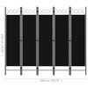 vidaXL 5-Panel Room Divider Black 78.7"x70.9"